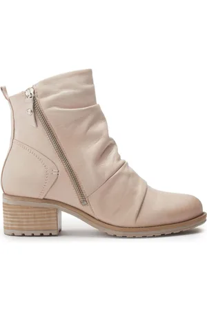 Moda In Pelle Onika Rouched Leather Nude Ankle Boots AU 8 (EU 39)