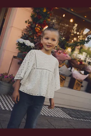 Next Soft Blue 100% Cotton Broderie Blouse (3-16yrs) 9 Years (134cm)