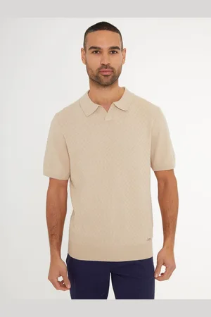 Threadbare Textured Front Knitted Trophy Neck Polo Shirt L
