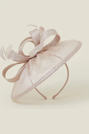 Accessorize Natural Feather Bow Disc Fascinator Hat One