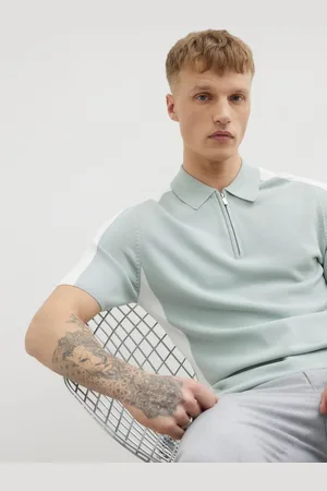 River Island Blocked Knit Polo Shirt L