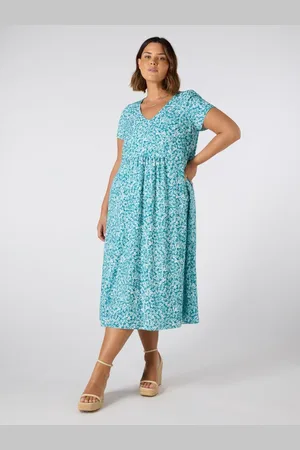 Live Unlimited London Ditsy Short Sleeve Midi Dress AU 24