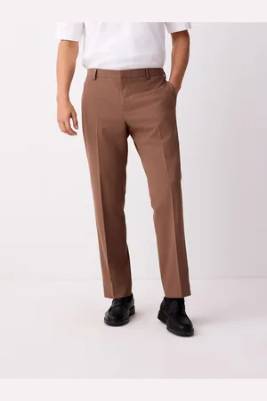 Next Rust Brown Tailored Fit Tuxedo Suit Trousers 34W x 31L (UK 34 R)
