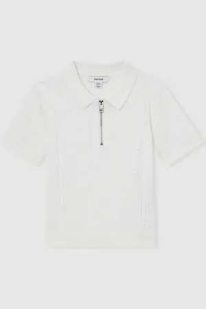 Reiss Spey Half-Zip Pointelle Polo Shirt 152158cm