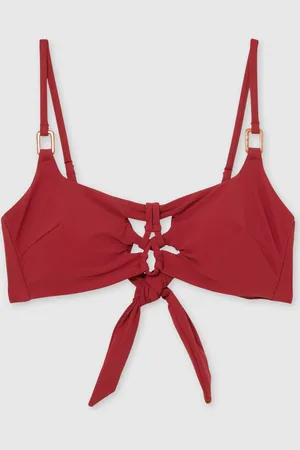 Reiss Dark Red Nara Cut-Out Detail Bikini Top 16