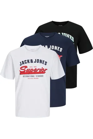 JACK & JONES Blue 100% Cotton Logo Short Sleeve T-Shirts 3 Pack 10 Years (140cm)