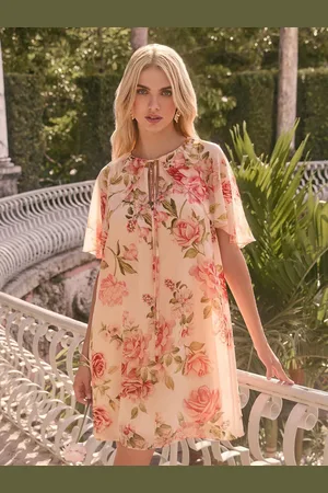 Lipsy London Petite Print Flutter Sleeve Mini Shift Dress AU 12