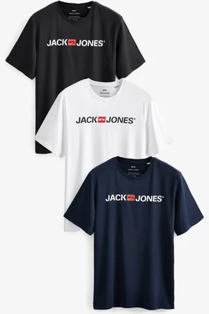 JACK & JONES White Multipack Logo T-Shirts 3 Pack M