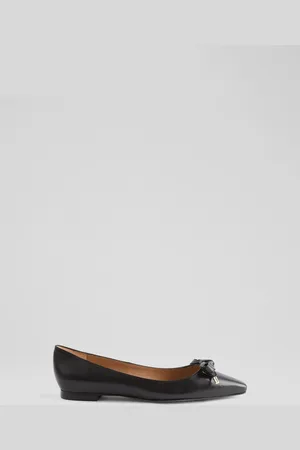 LK Bennett Mabel Nappa Leather Eyelet Bow Flats AU 6 (EU 37)