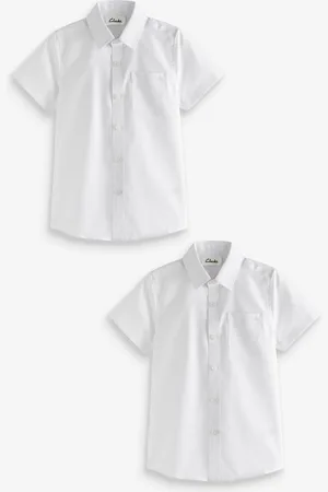 Clarks Short Sleeve Boys School Shirts 2 Pack 4 Years (104cm)