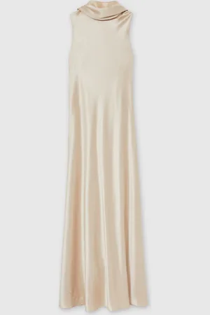 Reiss Fae Satin Cape Maxi Dress AU 12