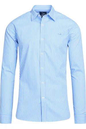 Raging Bull Long Sleeve Classic Stripe 100% Cotton Shirt 4XL