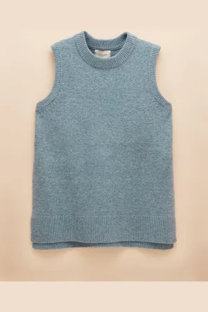 Joules Holly Blue Longline Knitted Vest L