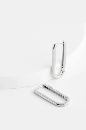 Next Sterling Silver Oval Hoop Earrings One