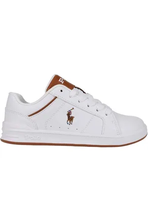 Ralph Lauren White Kids Hertiage Court IV Trainers AU 4.5 (EU 37)