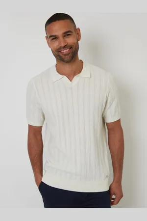 Threadbare Textured Knitted Trophy Neck Polo Shirt medium