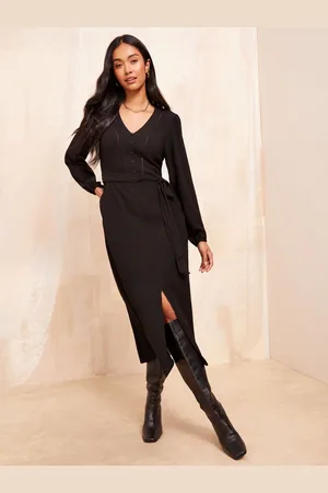 Friends Like These Petite Ladder Trim Textured Midi Dress AU 10