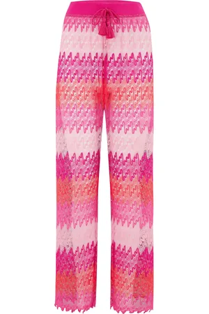 Pour Moi Red Colour Block Crochet Co-Ord Beach Trousers AU 14