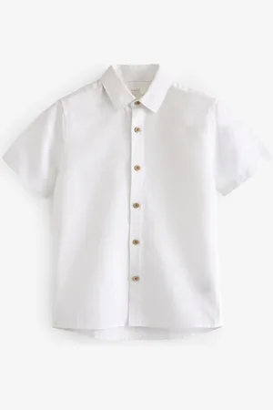 Next Single Short Sleeves Linen Blend Shirt (3mths-16yrs) 11 Years (146cm)