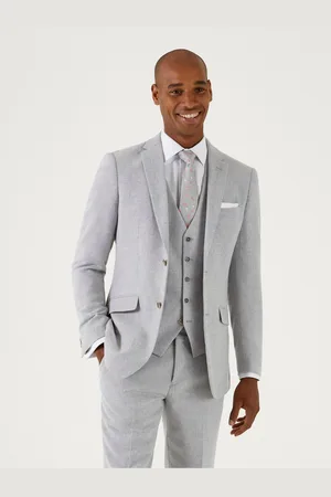 Skopes Grey Dark Jude Tweed Tailored Fit Suit Jacket 46 L