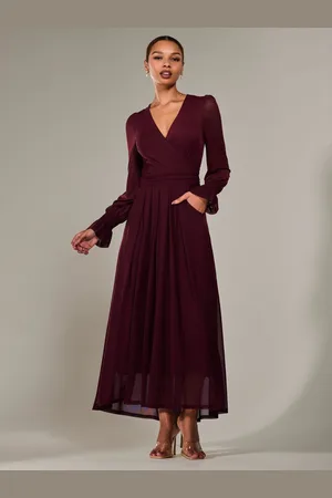 Jolie Moi Long Sleeve Mesh Maxi Dress AU 14