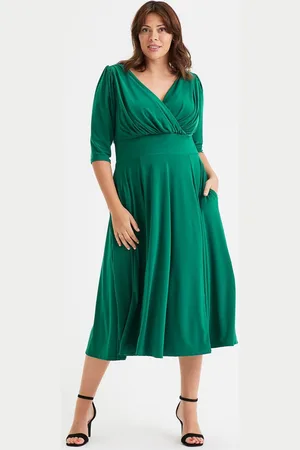 Scarlett & Jo Helena Solid Midi Dress AU 22