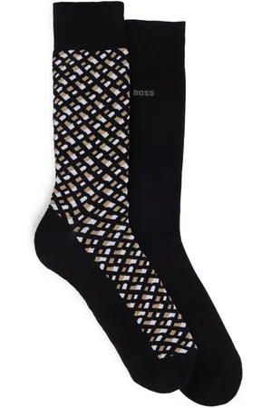 HUGO BOSS Black Cotton Blend Socks 2 Pack L-XL
