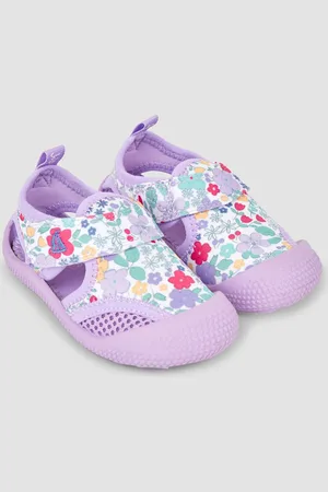 JoJo Maman Bébé Lilac Floral Print Beach & Swim Sandals AU 9 (EU 27)