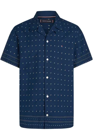 Tommy Hilfiger Regular Fit Flex Poplin Bandana Short Sleeve 100% Cotton Shirt large