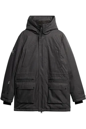 Superdry Grey City Tweed Padded Parka Jacket S