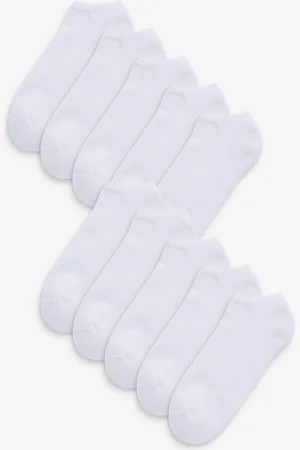 Next White 10 Pack Cushioned Trainers Socks UK 11.5