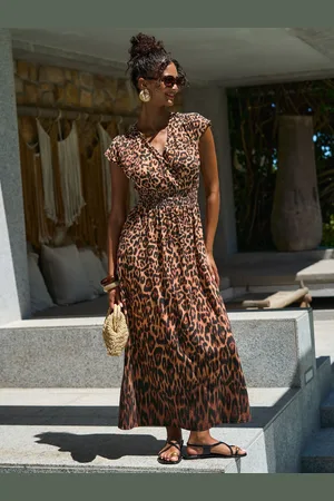 Friends Like These Wrap V-Neck Shirred Waist Maxi Dress 16