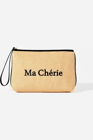 mint&berry Natural Embroidered Clutch Bag One