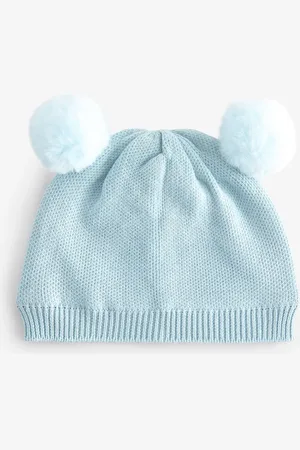 Next Pale Blue Double Pom Knitted Baby Hat (0mths-2yrs) 12