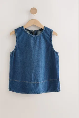 Next Round Neck Denim 100% Cotton Shell Top AU 12