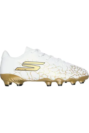 Skechers White White / Gold Younger Kids Firm Ground Football Boots AU 10 (EU 27.5)