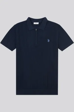 U.S. Polo Assn. U. S. Polo Assn. Mens Zip Knit Polo Shirt S