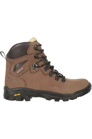 Mountain Warehouse Brown Odyssey Extreme Waterproof, Vibram Sole Leather Mens Hiking Boots AU 11 (EU 45)