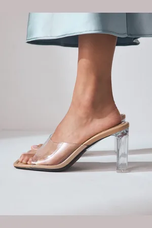 Next Clear Forever Comfort Square Toe Vinyl Block Heel Mules AU 7 (EU 38)