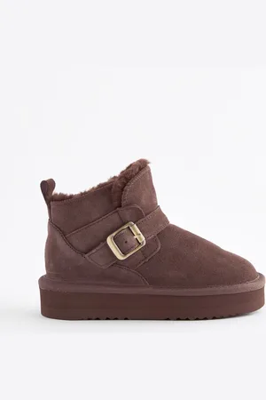Next Brown Suede Buckle Pull On Boots AU 6 (EU 39)