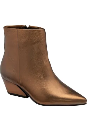 Ravel Metallic Leather Pointed-Toe Ankle Boots AU 8 (EU 39)