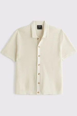 Abercrombie & Fitch 100% Cotton Knitted Button Through Polo Shirt
