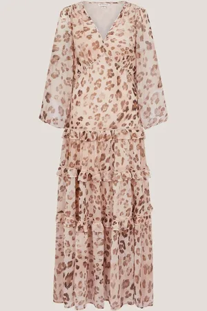 Monsoon Leona Leopard Print Maxi Dress AU 16