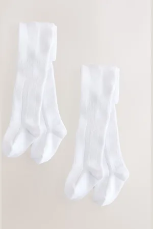 Next White Baby Pelerine Tights 2 Pack (0mths-2yrs) First Size