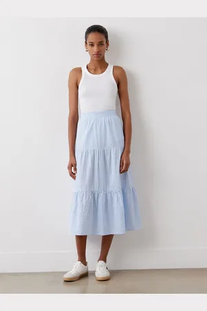 Finery London Esha Cotton Tiered Midi Skirt 18