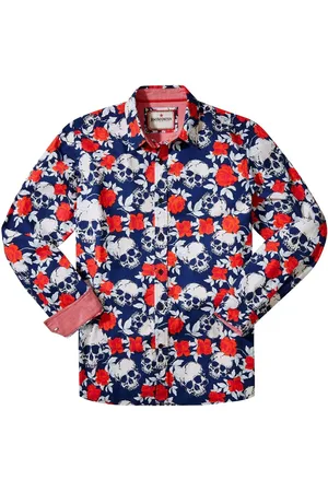 Joe Browns Rose Skull Print Long Sleeve 100% Cotton Shirt XL