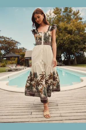 Next Flutter Sleeve Tie Back Tiered Maxi Boho Dress 14petite