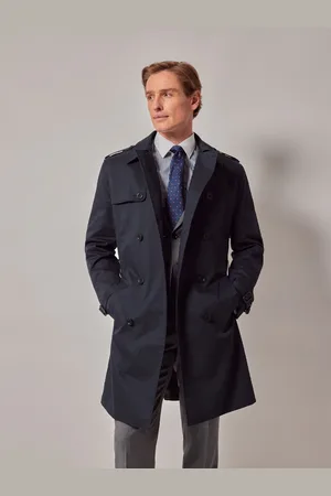 Hawes & Curtis Blue Trench Coat 42