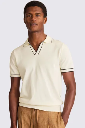 Moss Contrast Placket Skipper 100% Cotton Polo Shirt L