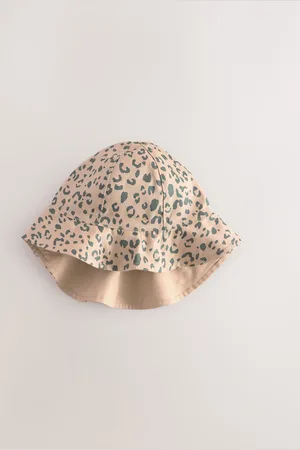 Next Neutral Leopard Print 100% Cotton Baby Bucket Hat (0mths-2yrs) First Size